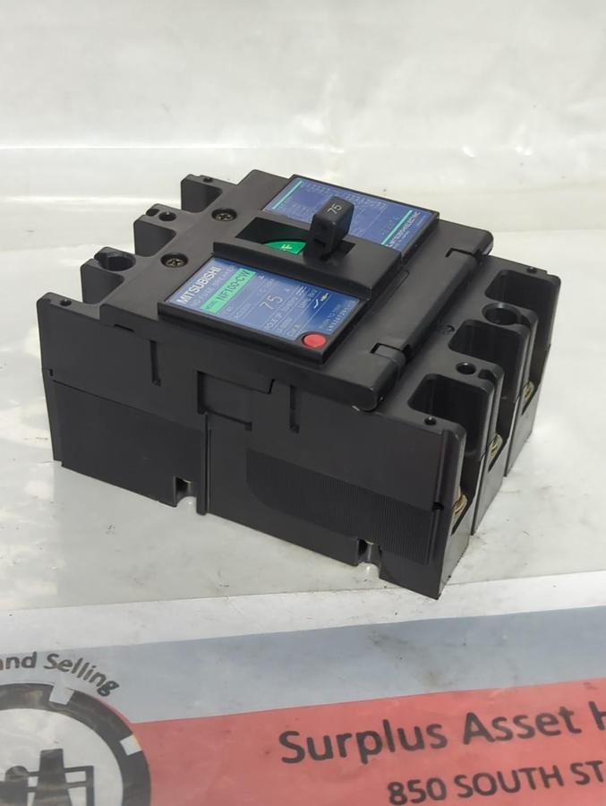 Used MITSUBISHI,NF75-CW,CIRCUIT BREAKER 75 AMP 3-POLE PRE-OWNED