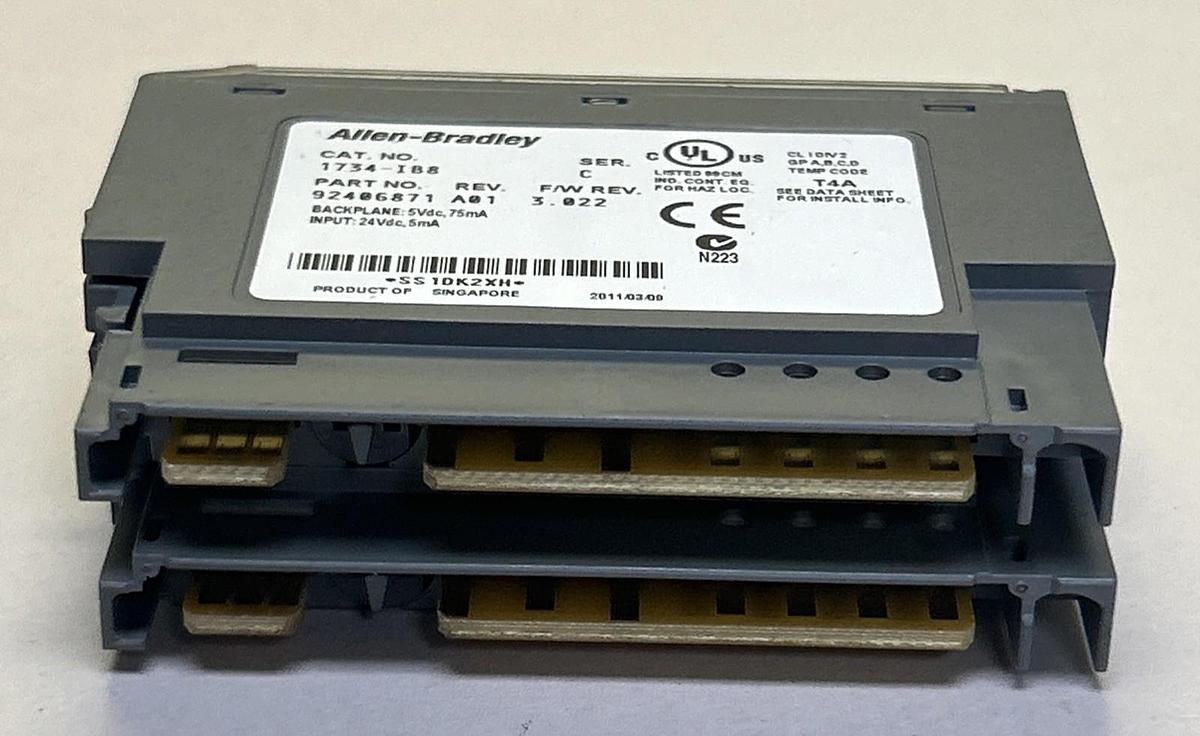 Used ALLEN BRADLEY,1734-IB8,INPUT MODULE LOT OF 2