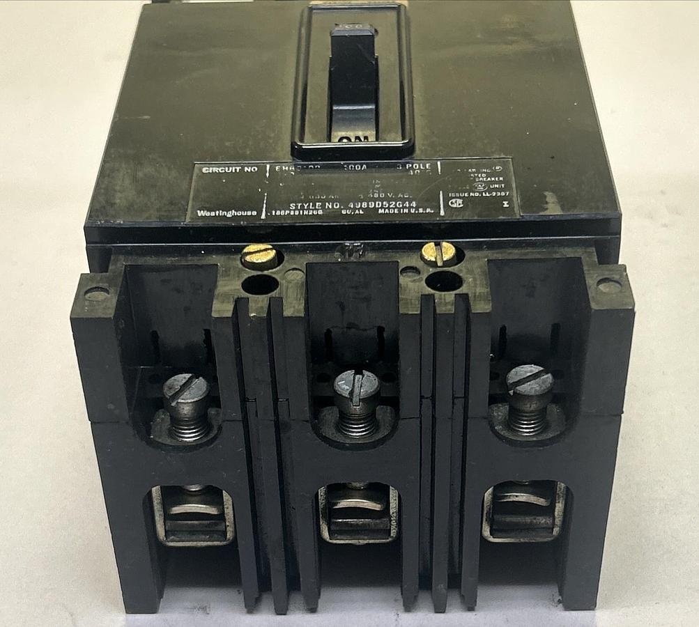 Used WESTINGHOUSE,EHB3100,CIRCUIT BREAKER 100A 480V 3P