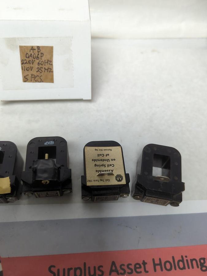 Used ALLEN-BRADLEY,0A06P,COIL 220V 60HZ 110V 25HZ LOT OF 5 PRE-OWNED