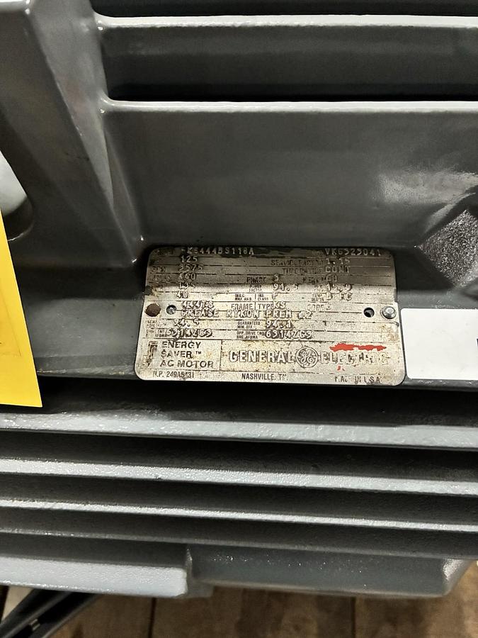 Used GE,5KS444BS110A,ENERGY SAVER MOTOR 125HP 3575RPM 460V 3PH 444TS