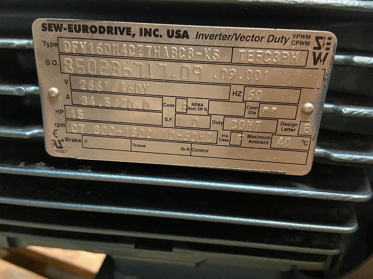 Used Sew Eurodrive,KT107TDV160M4CZTHAB-C8-KS, Gear Reducer Ratio 66.52 36142lbs/in