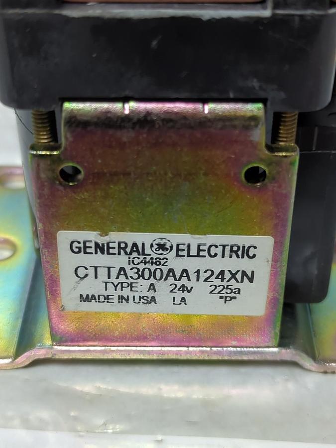 Used GENERAL ELECTRIC,CTTAA300AH124XN,CONTACTOR 24V 225A IC4482 PRE-OWNED