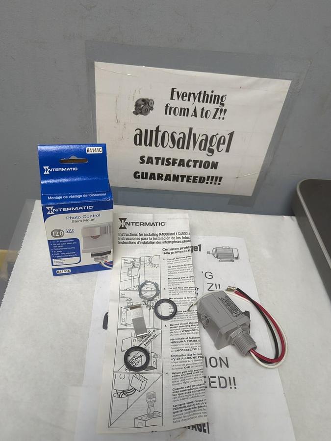 INTERMATIC,K4141C,PHOTO CONTROL STEM MOUNT 120 VAC NEW