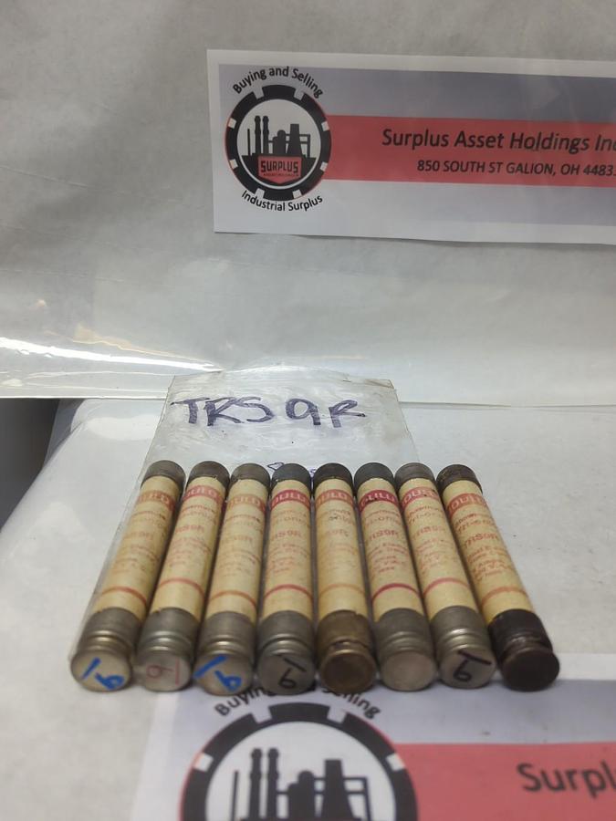 Used GOULD SHAWMUT,TRS9R,TRI-ONIC 9 AMP FUSE LOT OF 8 PRE-OWNED