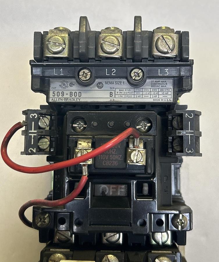 Used ALLEN BRADLEY,509-BOD,MOTOR STARTER 27A 600V