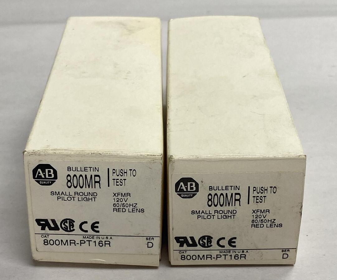 Used ALLEN-BRADLEY,800MR-PT16R,SMALL PILOT LIGHT RED LENS LOT OF 2 NOS