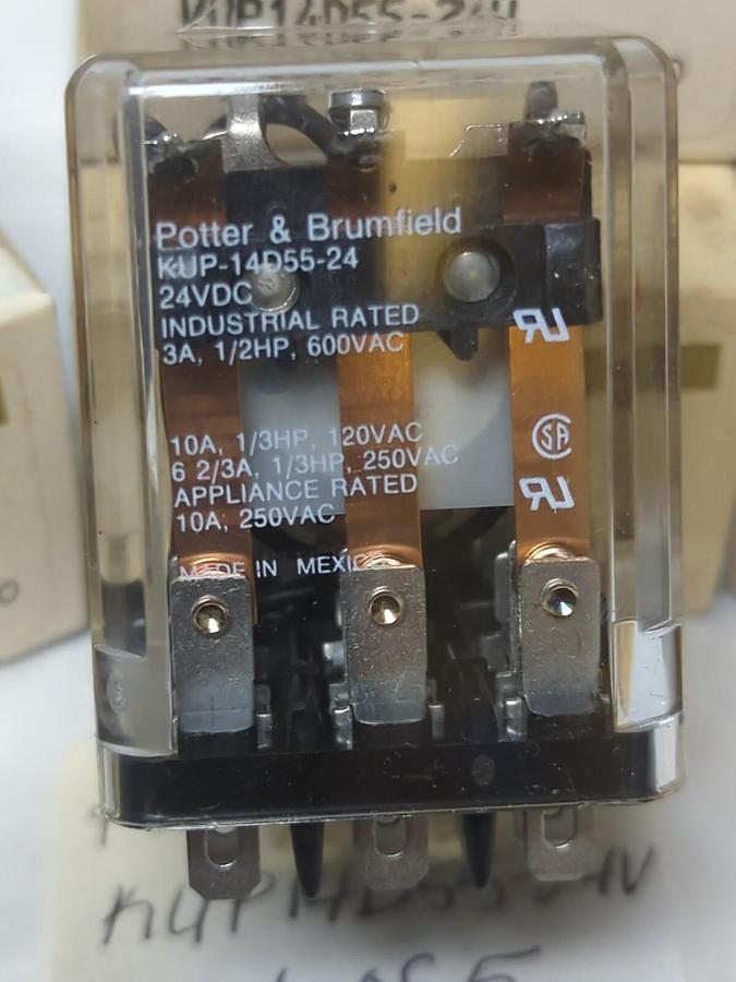 POTTER & BRUMFIELD,KUP14D55-24V,RELAY 24VDC LOT OF 5 NOS
