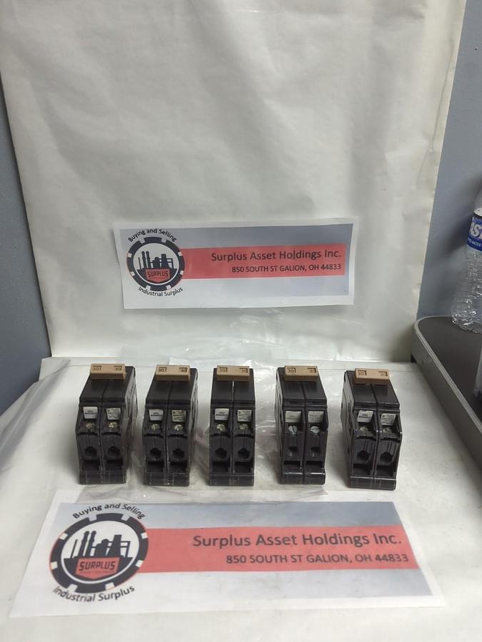 Used CUTLER HAMMER,CH230,CIRCUIT BREAKER 30AMP 2-POLE LOT OF 5 PRE-OWNED