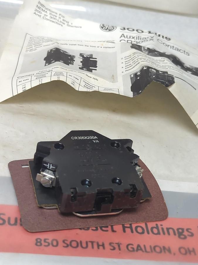 GENERAL ELECTRIC,CR305X200A,AUXILIARY CONTACXT KIT NEMA SIZE 2 NOS