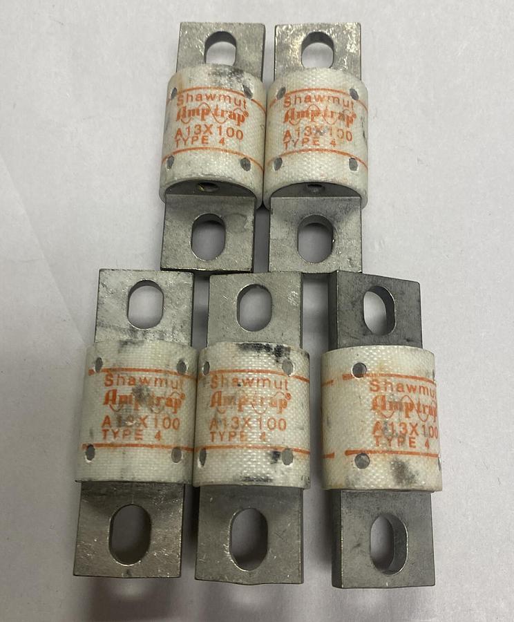 FERRAZ SHAWMUT,A13X100,FUSE LOT OF 5 NEW NO BOX