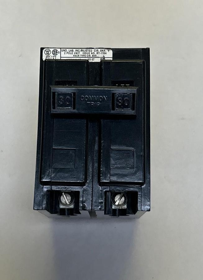 Used WESTINGHOUSE,HACR230,CIRCUIT BREAKER 30A 120/240V 2P