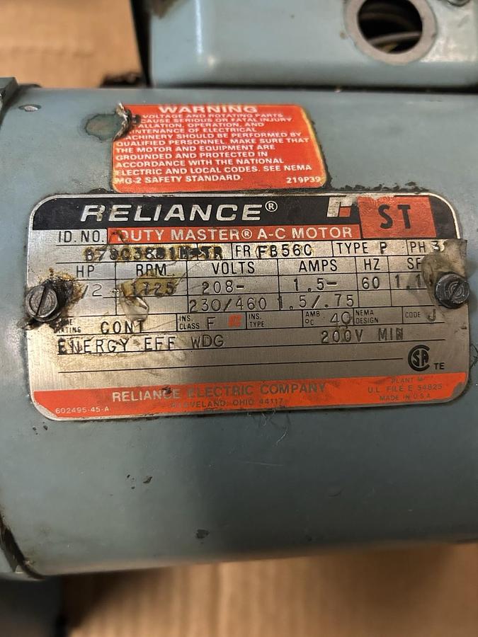 Used PHILADELPHIA MIXER,1/2HP,MIXER 3PH 208-230/460V