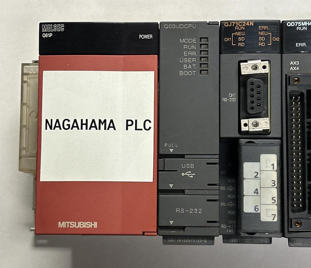 Used MITSUBISHI,Q38B/Q61P/Q03UDCPU/QJ71C24N / QD75MH4/QJ61BT11N/QX40/QY50,BASE UNIT