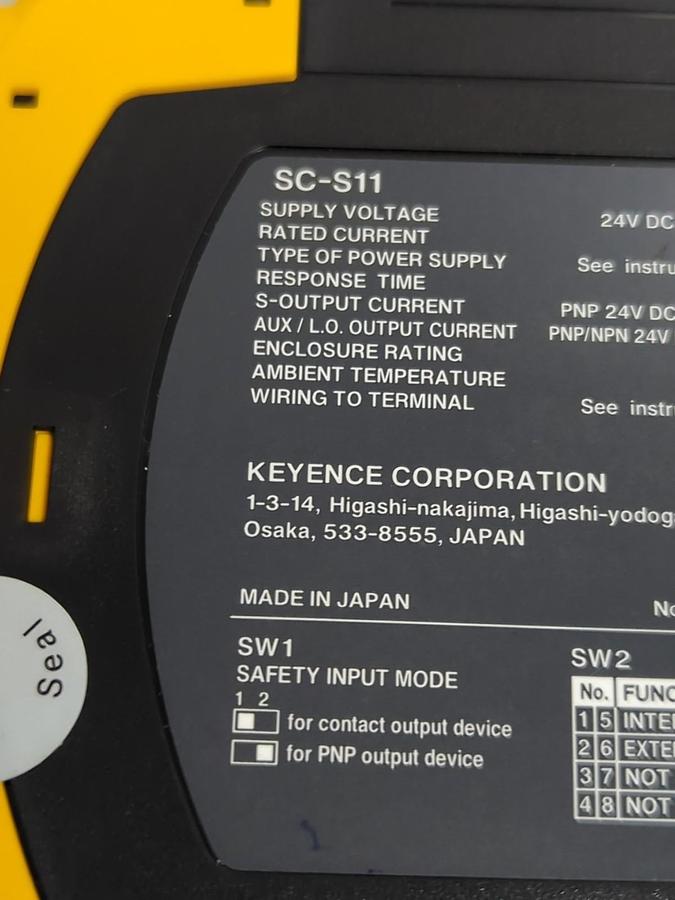 Used KEYENCE,SC-S11,SAFETY RELAY PRE-OWNED