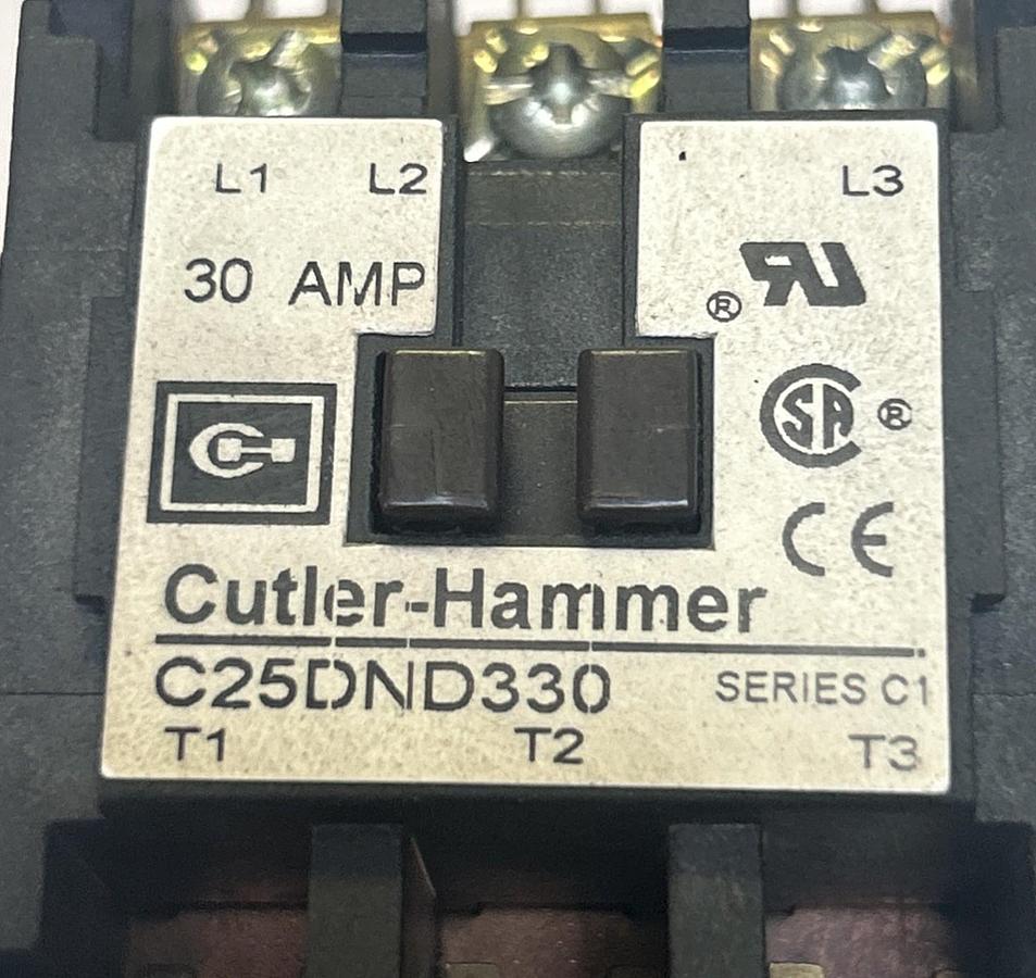 Used CUTLER-HAMMER,C25DND330,CONTACTOR 30A