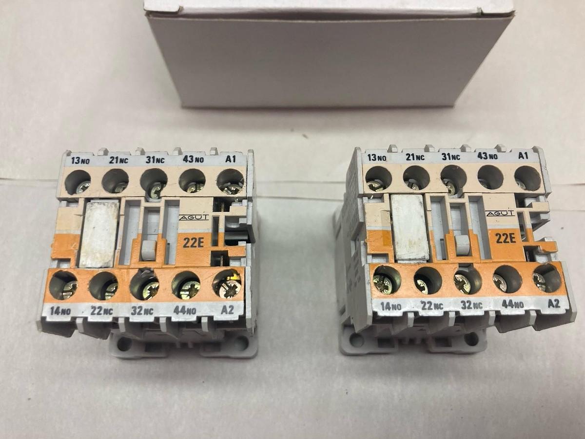 Used Agut,MCRA022AT,Auxiliary Relay LOT OF 2