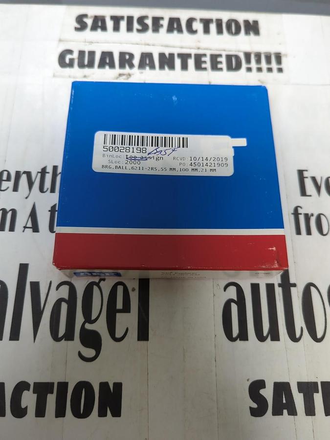 SKF,6211 2RSJEM,DOUBLE SEALED BALL BEARING 55X100X21MM NOS