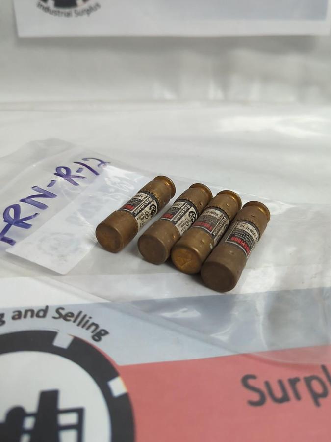Used COOPER BUSSMANN,FRN-R-12,FUSETRON 12 AMP FUSE LOT OF 4 PRE-OWNED