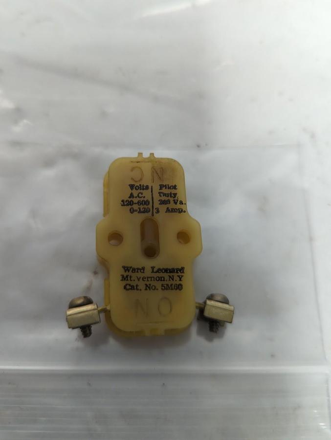 Used WARD LEONARD,5M60,AUXILIARY INTERLOCK CONTACT 3 AMP PRE-OWNED