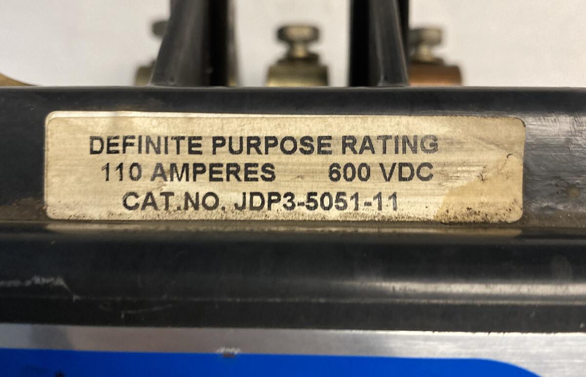 Used Joslyn Clark,JDP3-5051-11 JDP3505111,Definite Purpose Contactor 110AMP 600VDC