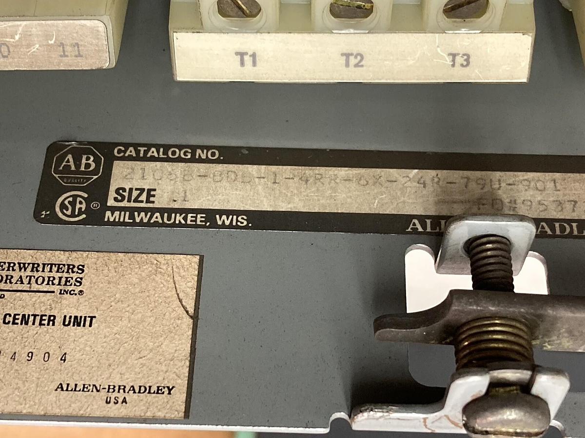 Used Allen-Bradley,2106B,Size 1 Fused MCC 20 Inch Reversing Starter Feeder Bucket