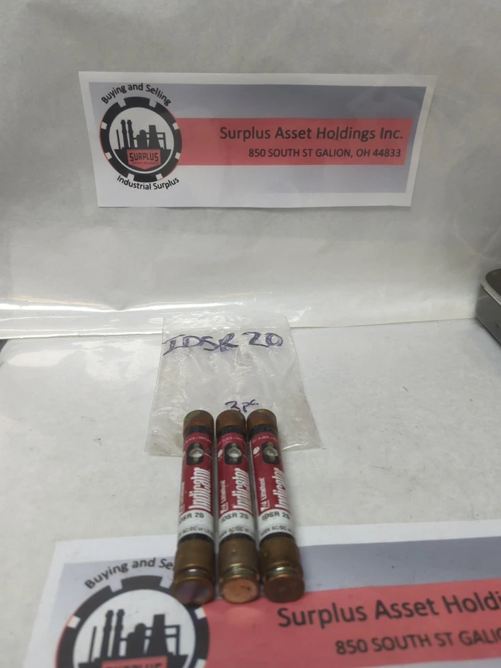 Used LITTELFUSE,IDSR-20,INDICATOR 20 AMP FUSE LOT OF 3 PRE-OWNED