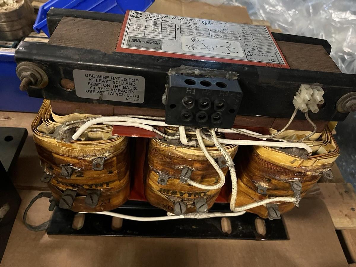 Used HAMMOND,JR6YYNT,DRY TYPE TRANSFORMER 6KVA TYPE J HV 460V LV 460Y/265 3PH