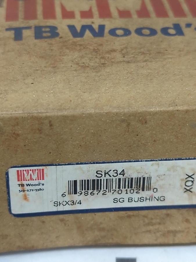 TB WOODS,SK34,QUICK CONNECT BUSHING 3/4 INCH BORE NOS