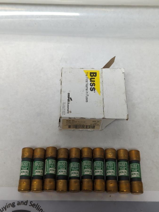 COOPER BUSSMANN,NON-30,ONE-TIME 30 AMP FUSES BOX OF 10 NOS