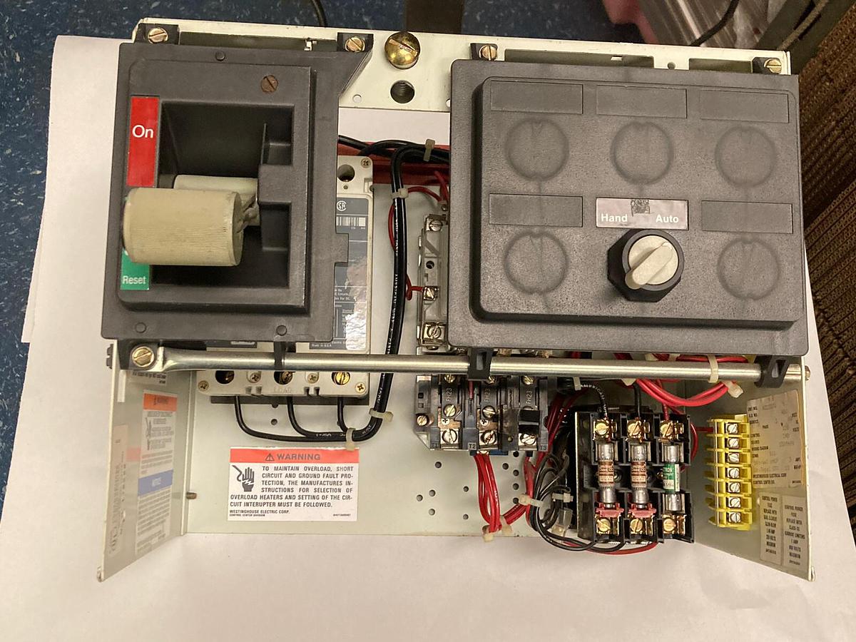 Used Westinghouse,Size 1 MCC 12 INCH Starter Bucket 3 Amps