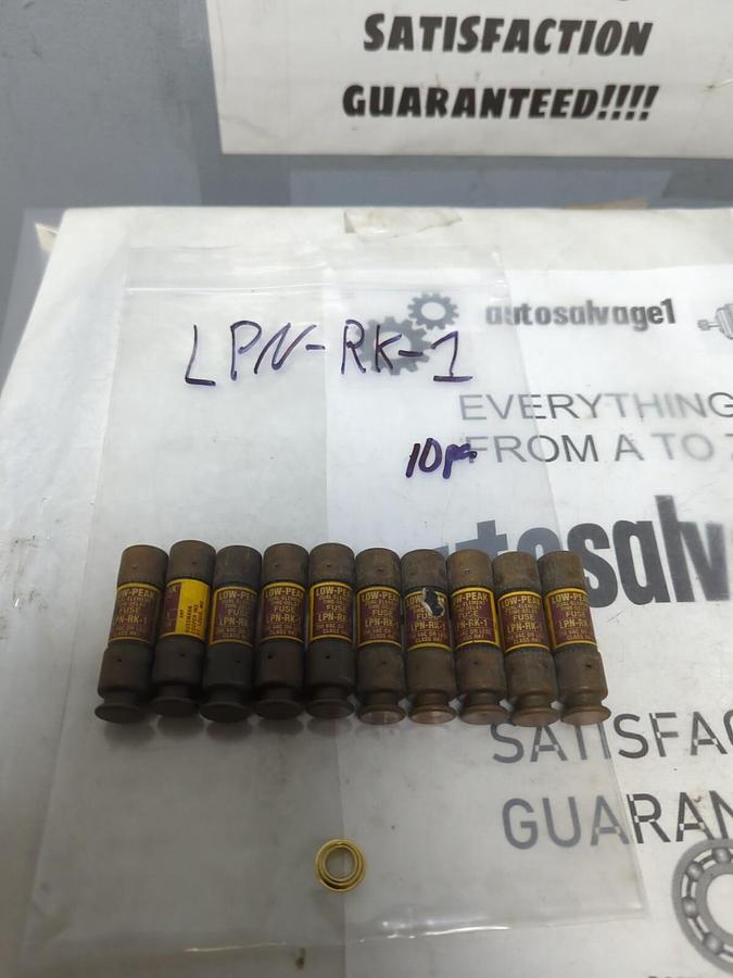 COOPER BUSSMANN,LPN-RK-1,LOW-PEAK 1 AMP FUSE LOT OF 10 NOS