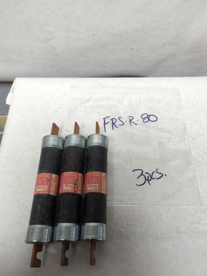 Used COOPER BUSSMANN,FRS-R-80,FUSETRON 80 AMP FUSE LOT OF 3 PRE-OWNED
