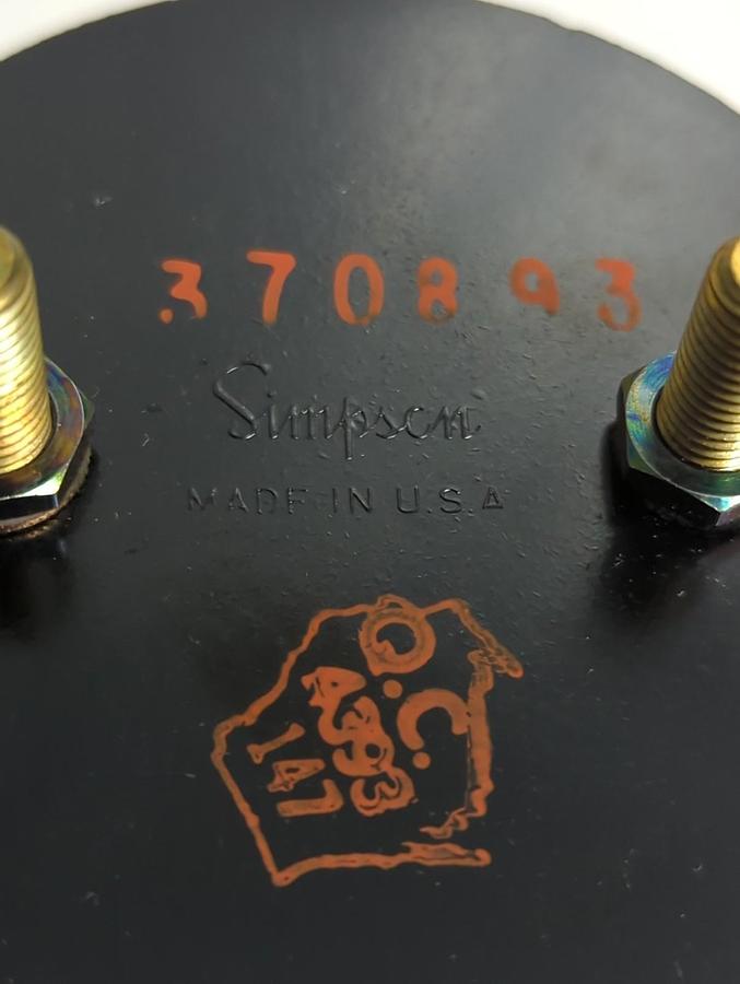 Used SIMPSON,1357,PRESSURE GAUGE 0-500 AC AMPRERES PRE-OWNED