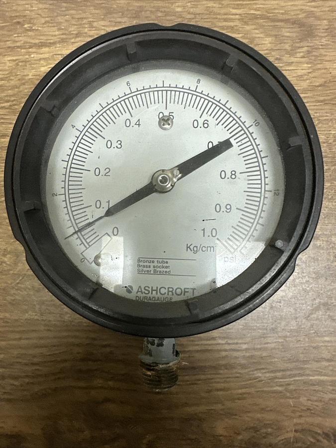 Used Ashcroft,0-1Kg/cm2,Pressure Gauge 0-14 PSI