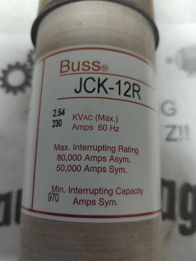 COOPER BUSSMANN,JCK-12R,FUSE 230 AMP 2.54 KVAC MISSING BOX NOS