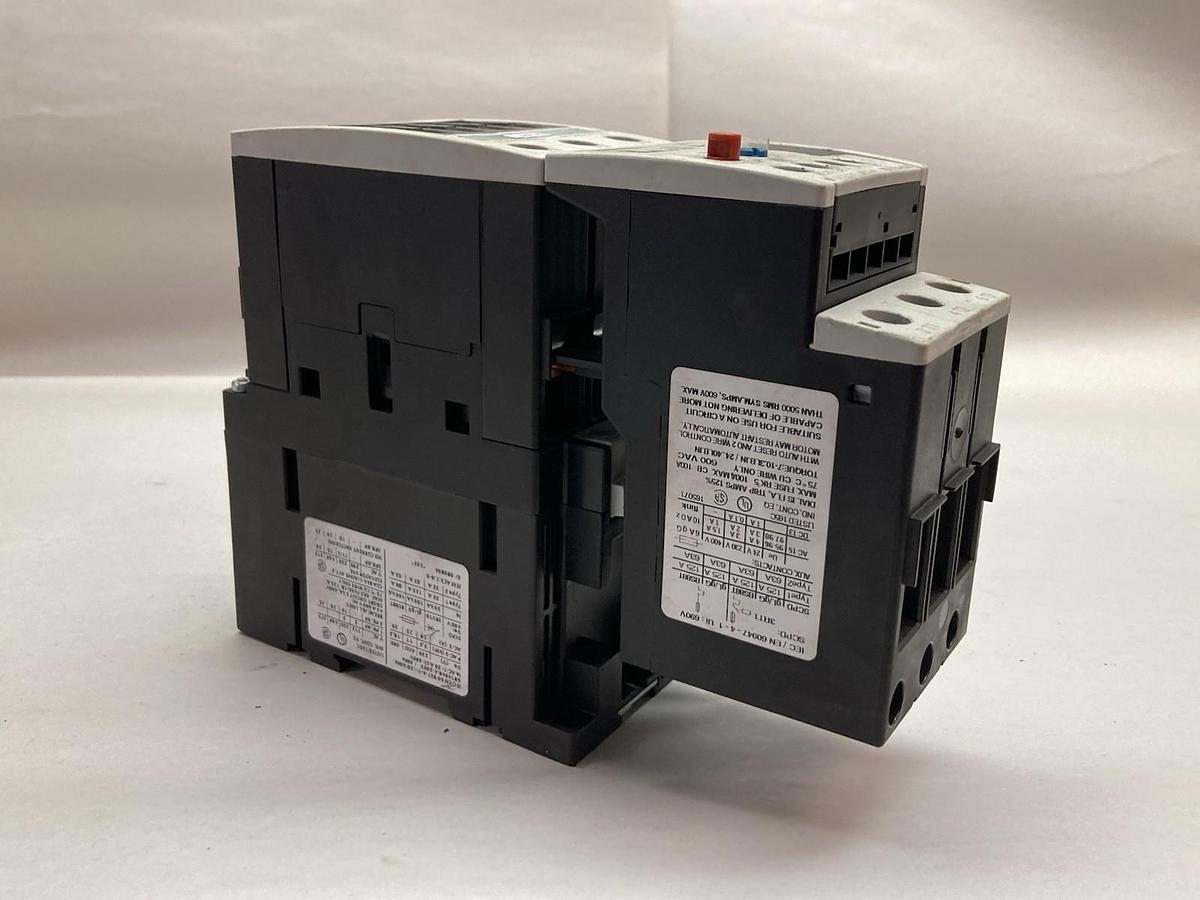 Used Siemens,3RT1033-1B..0,Contactor w/3RU1136-4DB0 Module 50/60Hz 690V