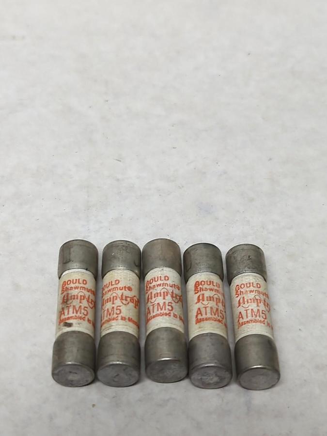 GOULD SHAWMUT,ATM 5,AMP-TRAP 5 AMP FUSE LOT OF 5 NOS