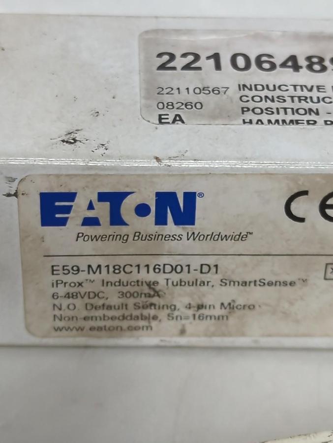 EATON,E59-M18C116D01-D1,PROXIMITY SENSOR 6-48VDC 300mA NOS