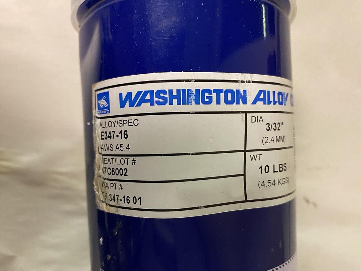 Used Washington Alloy,TF-347-16-01,E347-16 Premium Welding Electrodes Rods 10lb 3/32"