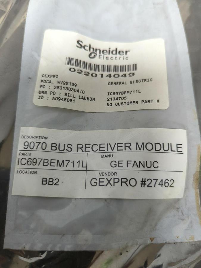 Used GE FANUC,IC697BEM711L 9070,BUS EXPANSION RECIEVER MODULEREFURBISHED