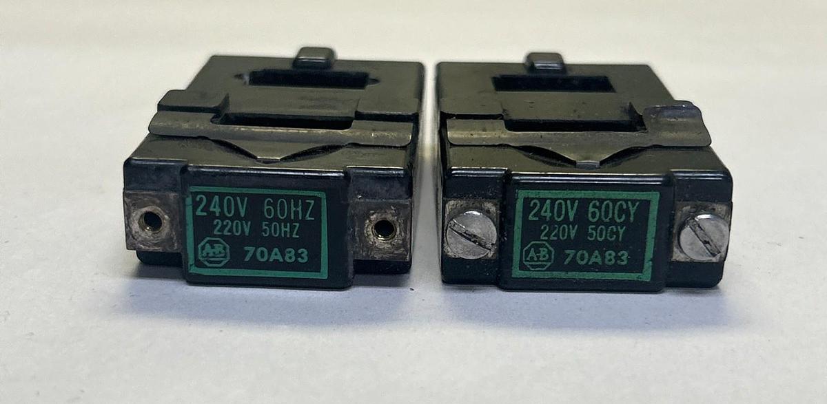 Used ALLEN BRADLEY,70A83,COIL 220/240V LOT OF 2
