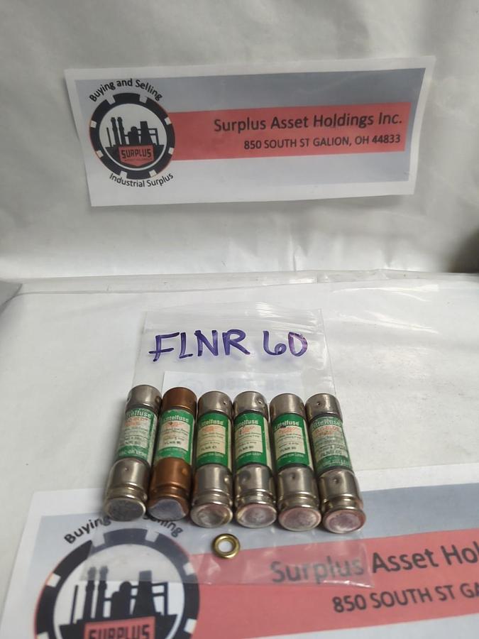 Used LITTELFUSE,FLNR-60,POWR-GARD 60 AMP FUSE LOT OF 6 PRE-OWNED