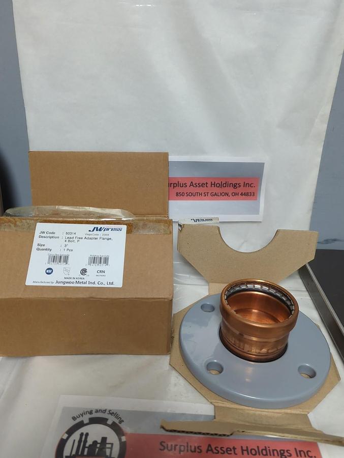 JUNGWOO METAL IND.,50314,LEAD FREE ADAPTER FLANGE 4-BOLT 3 INCH NOS