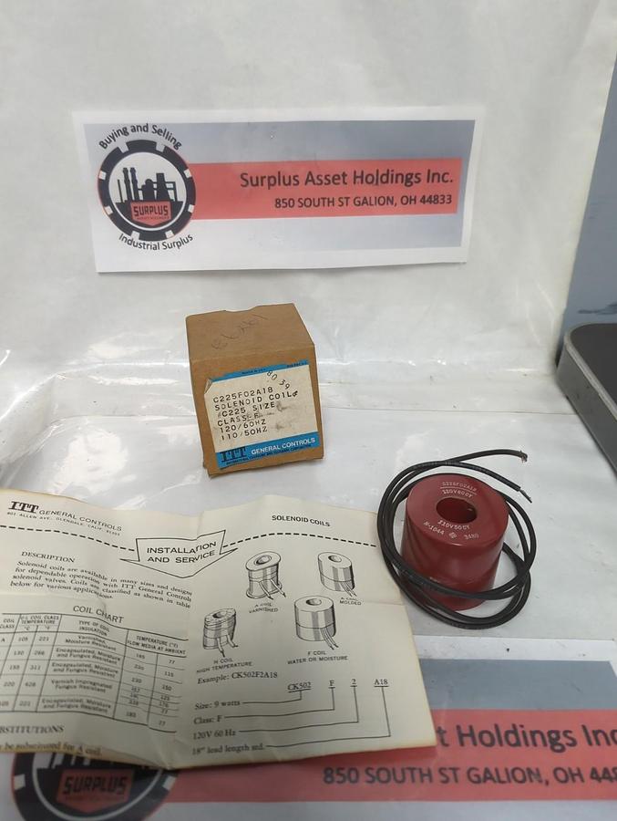 GENERAL CONTROLS,C225F02A18,COIL 120/110V 60/50HZ NOS
