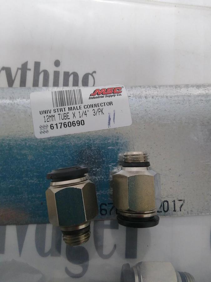 UNBRANDED,61760690,TUBE STRAIGHT MALE CONNECTOR 12MMX1/4 IN LOT OF 11 NOS