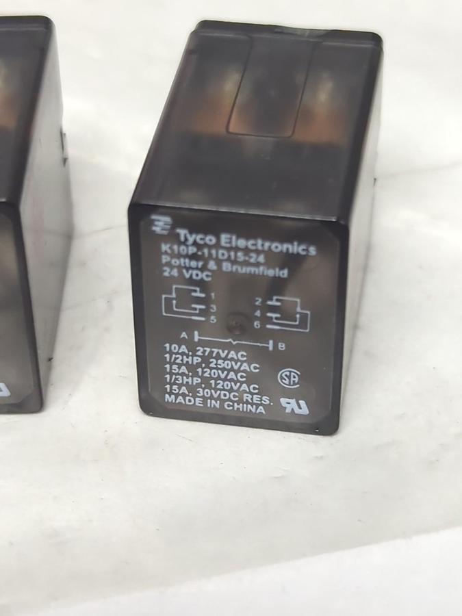 Used TYCO ELECTRONICS,K10P-11D15-24,GENERAL PURPOSE RELAY 24VDC LOT OF 2 PRE-OWNED