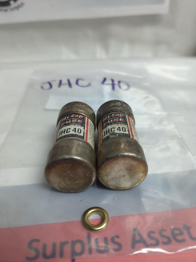 Used COOPER BUSSMANN,JHC-40,HIGH-CAP 40 AMP FUSE LOT OF 2 PRE-OWNED