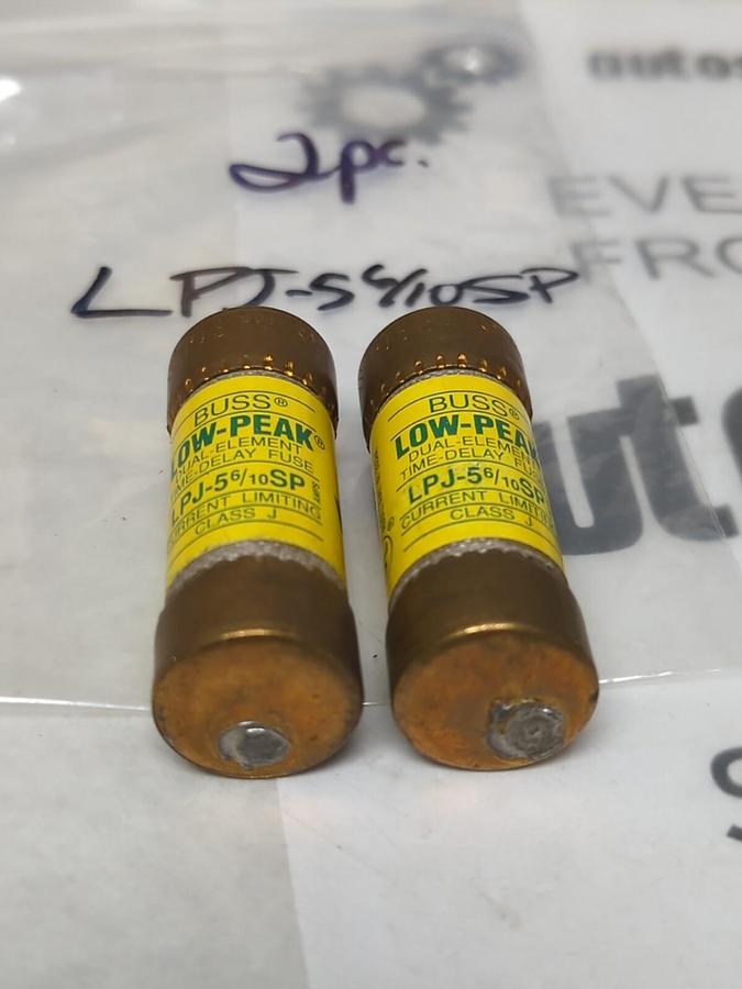 COOPER BUSSMANN,LPJ-5-6/10SP,LOW-PEAK 5-6/10 AMP FUSE LOT OF 2 NOS