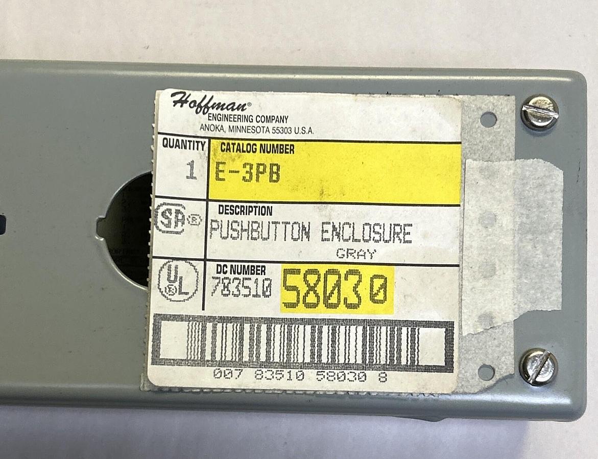 HOFFMANN,E-3PB,PUSHBUTTON ENCLOSURE NOS